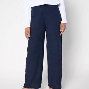 Susan Graver Regular Textured Wide-Leg Pull-On Pants